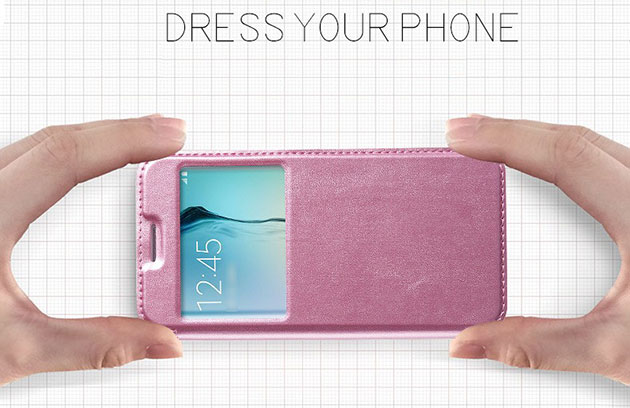 เคส S7 Edge เคสฝาพับหนัง โชว์เบอร์ สวยๆ ขอบยางนิ่ม